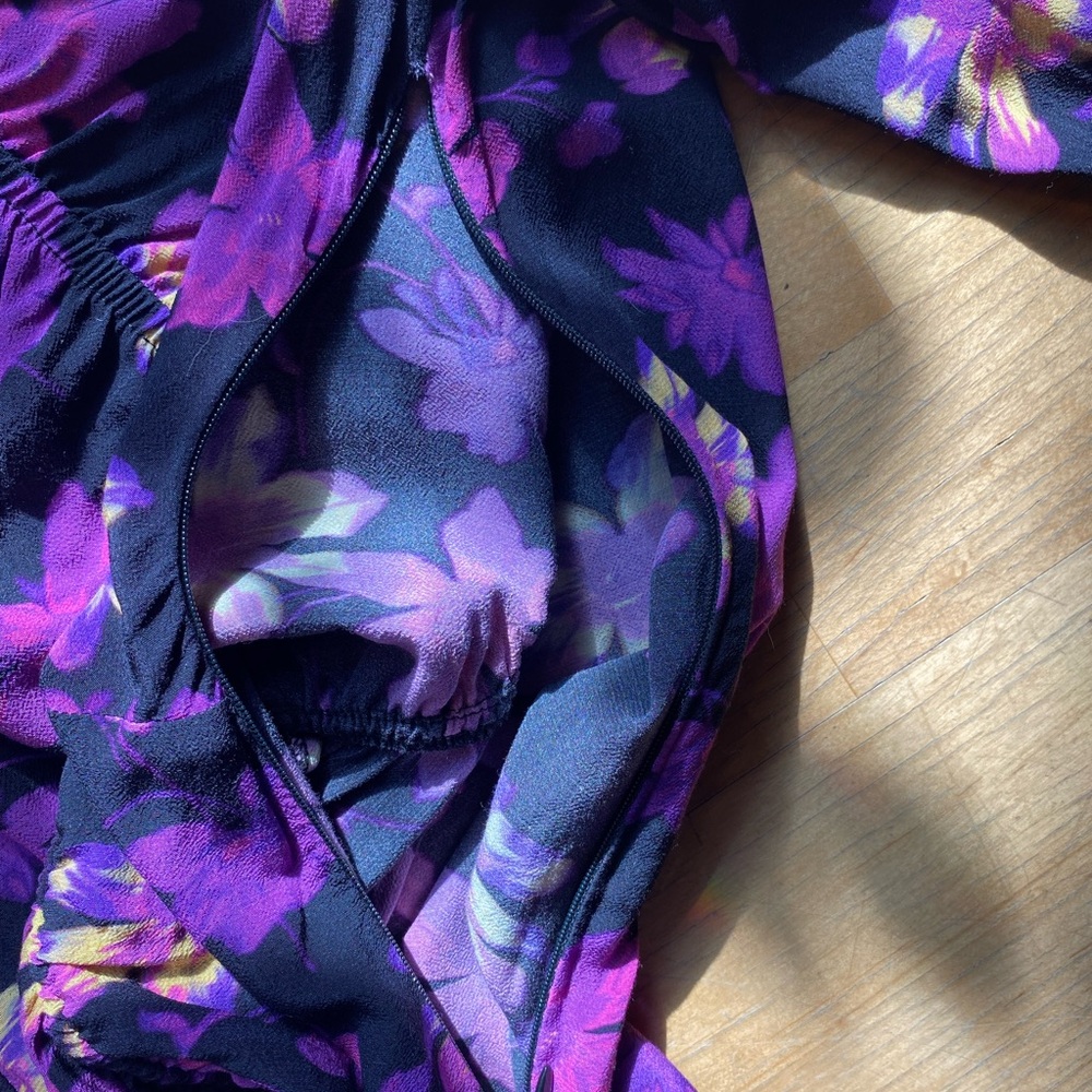 Maje Rosamar Cross-Over Front Floral Print Dress (Fr Size 1) - Picture 9 of 10